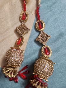 Red &amp; Gold Indian Tassels
