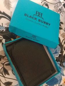 Black Burry Genuine Leather Wallet For Men