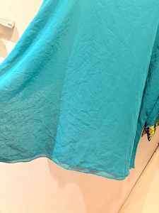 Teal Blouse with Colorful Cuffs