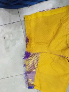Purple &amp; Gold Embroidered Sari Blouse