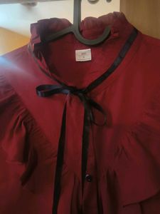 SSS Red Ruffle Blouse