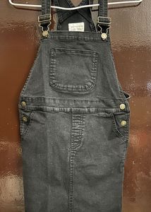 Black Denim Overalls Dress