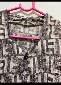 Patterned Button-Down Shirt