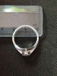 Pure silver ring in pink zircon.