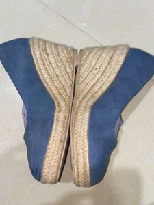Blue Wedge Heels