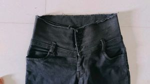 High-Waisted Black Jeans