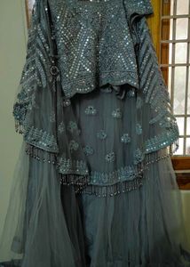 Grey Sequin Lehenga Choli