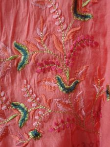 Coral Embroidered Kurti