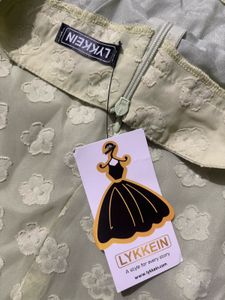 Light Green Floral Mini Skirt