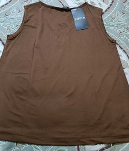 Chic Brown Sleeveless Top
