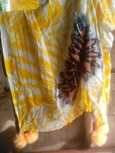 Yellow Scarf with Pom Po