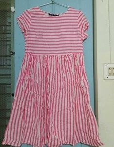 Pink And White Dress
