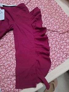 Party Wear Dress Ruffle Sleeve New Office Solid
