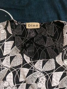 Dino Black &amp; White Print Top
