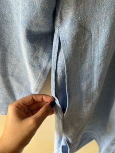 Men&#39;s Blue Cotton Kurta