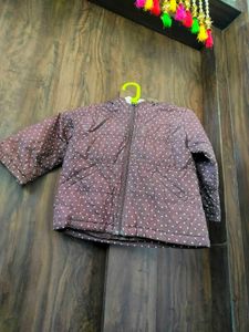 Stylish Cute Kids Brown Polka Dot Jacket
