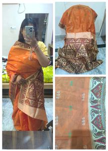 Elegant Orange Ethnic Saree