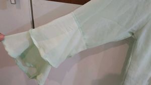 Mint Green Tie-Neck Blouse