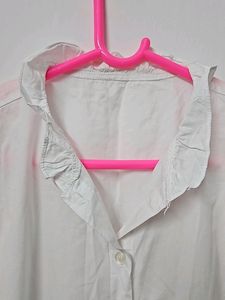 White Semi Formal And Casual Shirt.