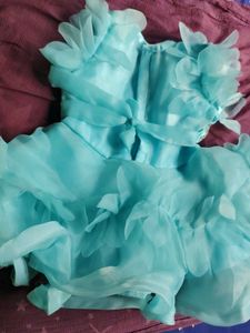 Aqua Blue Flower Girl Dress