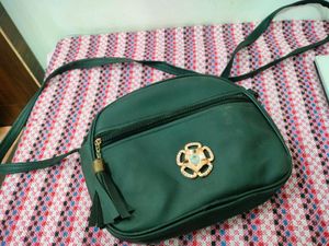 Black Leather Sling Bag