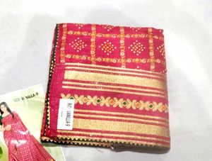 Pink Bandhani Saree
