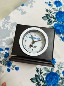 Pencil Holder Brown Color With Clock