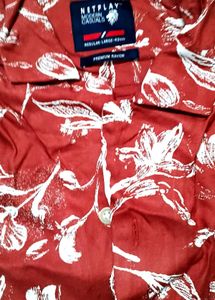Rust Floral Print full sleeved Shirt
