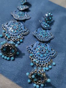 Blue Floral Embroidered Kurta and sharara Set🌹