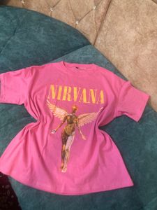 H&amp;M Pink Nirvana Tee