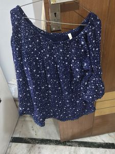Starry Night Blue Blouse