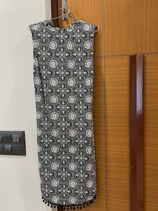 Black &amp; White Printed Dress