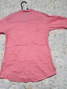 Elegant Pink Embroidered short Kurta