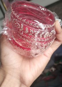 Red &amp; Silver Bangle Set