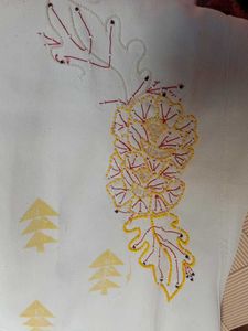 Embroidered White Flared Pants