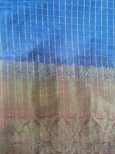 Navy Blue Silk Style Organza Kurti
