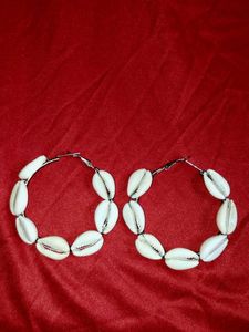 Cowrie Shell Hoop Earrings