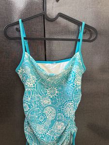 Ruched Blue Halter Top