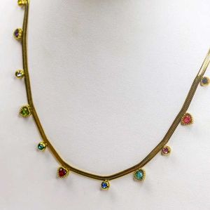 Clouded Gems Colorful Antiturnish Necklace