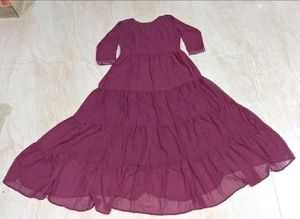 Maroon Gown For Girls