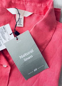 Coral Linen Button Down