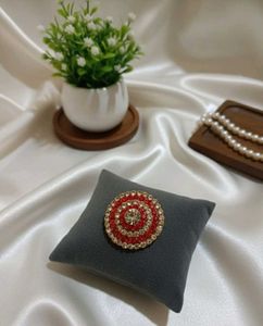 Red & Crystal Brooch