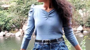 Blue Long Sleeve Top