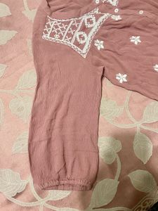 Dusty Rose Embroidered Blouse