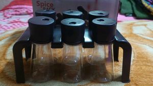 Plastic Spice Jars 6 With Stand