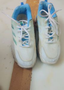 White & Blue Athletic Sneakers