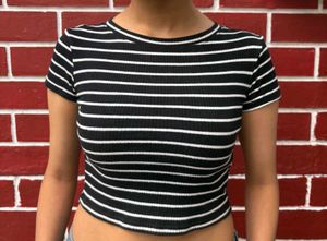 Striped Black Tee