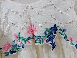 Floral Embroidered A-line Dress