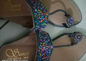 Beaded Ethnic Thong Sandals