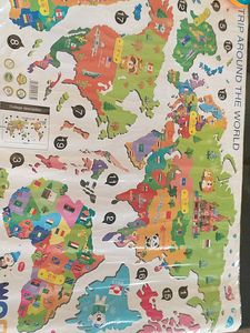 Stick on world map for kids